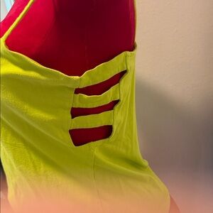 Express Neon Lime Cutout Side Tank Top